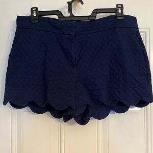 Crown & Ivy Blue High Waist Scalloped Shorts